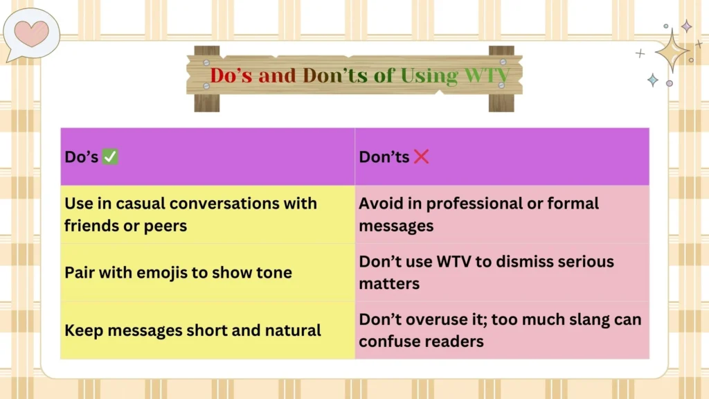 Do’s and Don’ts of Using WTV