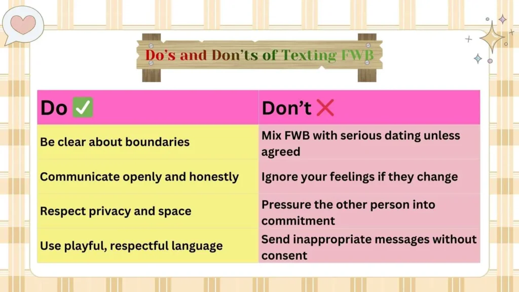 Do’s and Don’ts of Texting FWB