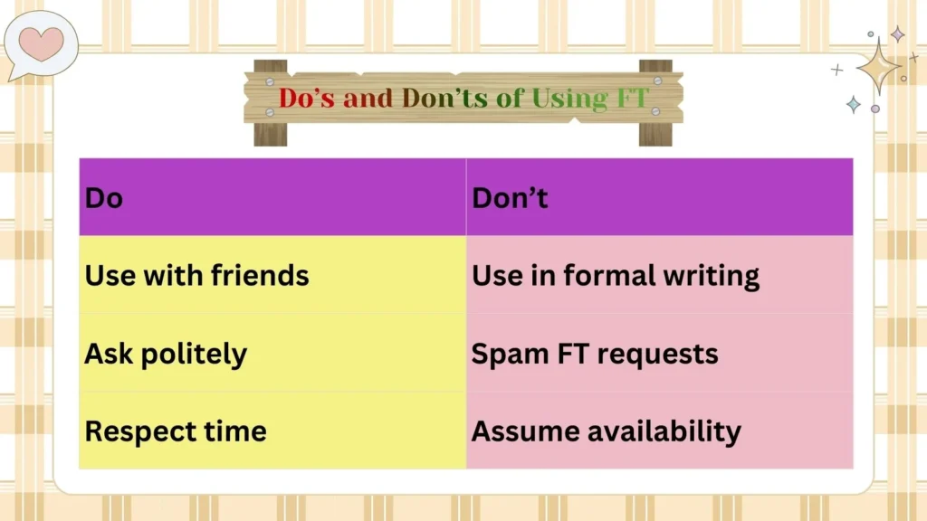 Do’s and Don’ts of Using FT