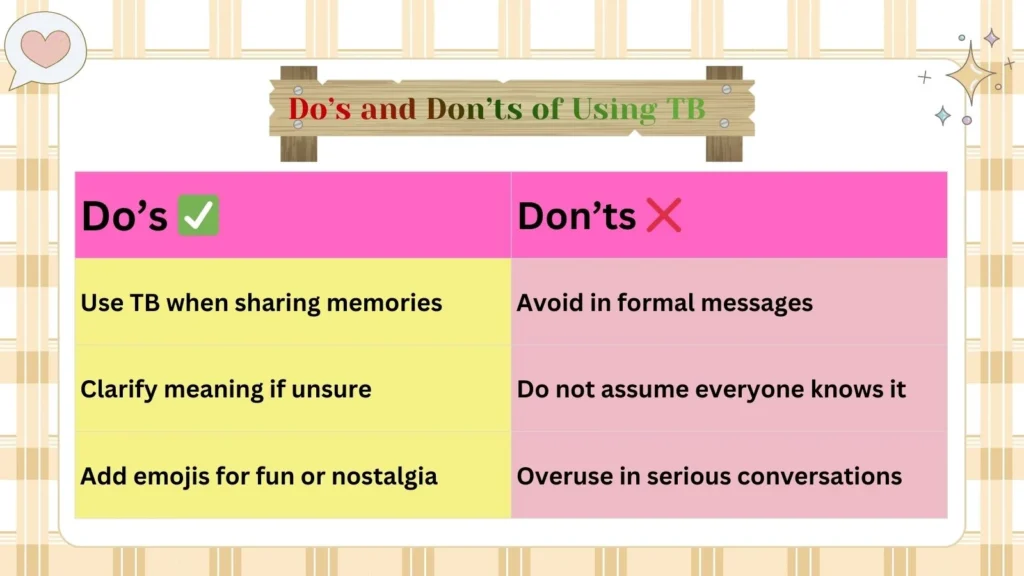Doβs and Donβts of Using TB