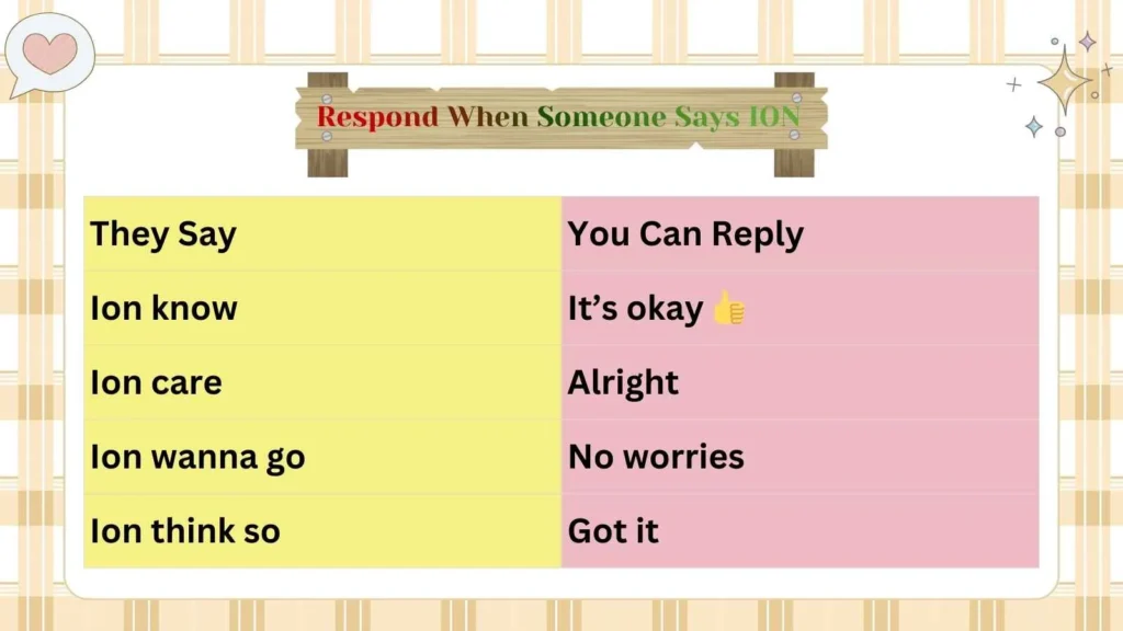 Respond When Someone Says ION