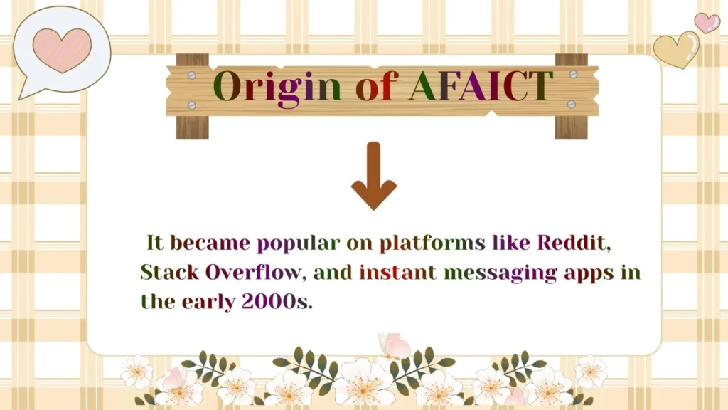 Origin of AFAICT