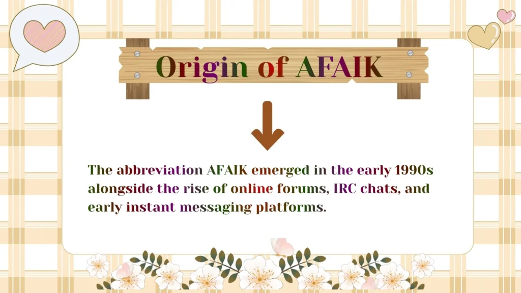 Origin of AFAIK 