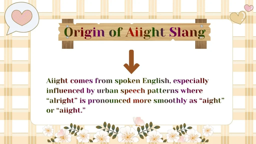 Origin of Aiight Slang